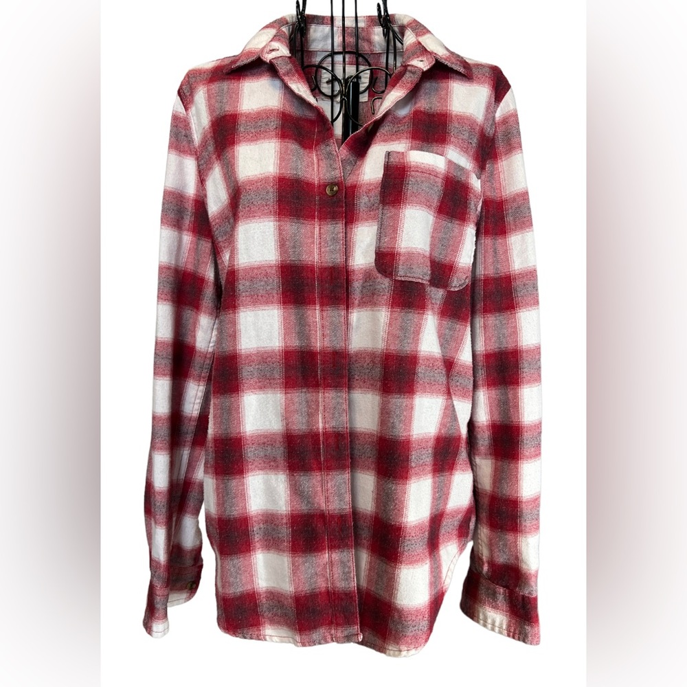 Aeropostale Relaxed Boyfriend Fit Plaid Button Down 90s  grunge Shirt Sz S
